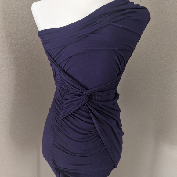 Violet / Purple Ruched Side Sleeveless Dress - Tart Small 💜 Form Fitting - Picture 4 of 14